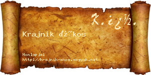 Krajnik Ákos névjegykártya