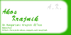 akos krajnik business card